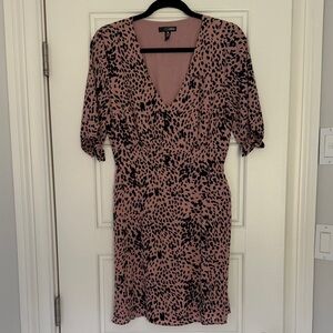 Aqua Blush and Black Animal Print Dress